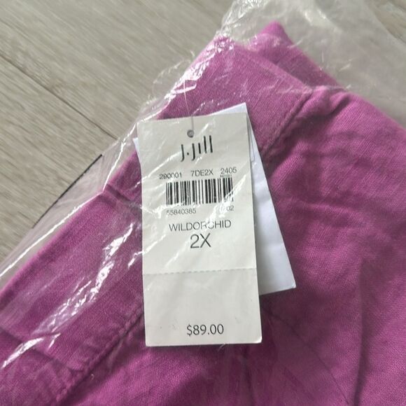 J. Jill Easy Linen Wide-Leg Crops Wild Orchid XL NWT IN PACKAGE - Picture 8 of 9